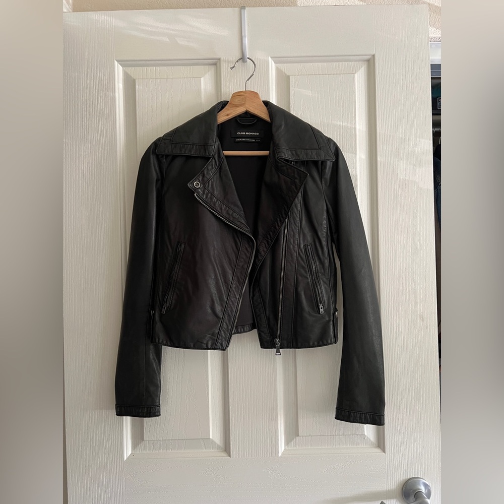 Club Monaco Black Leather Jacket